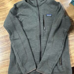 Patagonia Men's Dark Green Zip-Up Sweater